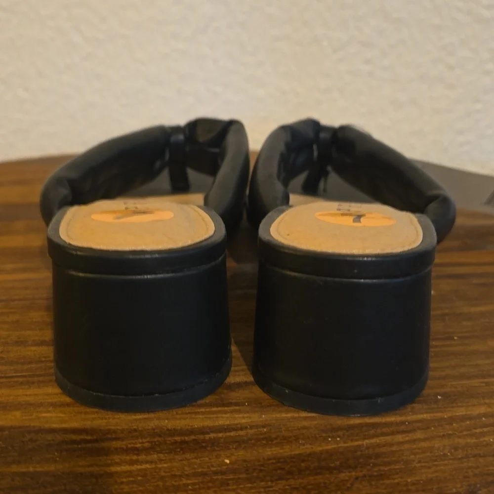 Esprit| Womens Black Square Toe Slip On Heel  Slides Careerwear Thongs Sz.8.5 - Picture 6 of 11